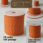 2mm Orange Reflective Paracord Luminous Strong Rope String Camping Glow Line UK