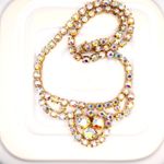 Vintage Diamante Aurora Borealis Necklace Sparkly Rhinestone Wedding Jewelry