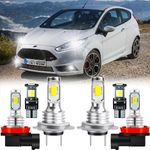 For Ford Fiesta MK7 6X 100W Bright White LED Low/Fog/Side Headlight Bulbs Set