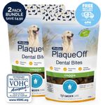 ProDen PlaqueOff Dental Bites for Large Dog Removes Plaque Tartar 2 Pack Bundle