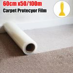 50/100M Self Adhesive Carpet Floor Protector Roll Protection Cover Dust Film UK