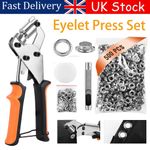 EYELET PLIERS HOLE PUNCH COMPLETE TOOL KIT SET WITH 500PCS 10MM EYELETS CRAFT.