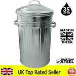 35L tall galvanised metal bin rubbish  waste kitchen  dustbin storage