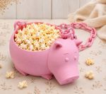 Pink Pig Microwave Popcorn Maker Bowl 1.5L Reusable Plastic Novelty