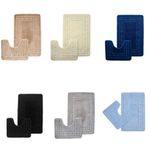 Catherine Lansfield Armoni Bath Mat Pedestal Mat Set Soft Bathroom Rug Set UK