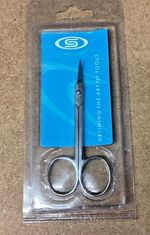 Parchment scissors , Fine pointed arrowhead tip.