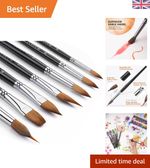 Professional Watercolor Brush Set - 7PCS Kolinsky Sable for All Techniques