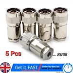 5pcs N Type Male Plug for RG58 RG223 LMR195, Clamp Type Compression Connector UK