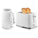 White Kettle and Toaster Set 1.7L Fast Boil Kettle & 2 Slice Toaster