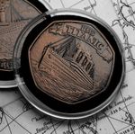 RMS TITANIC Antique Bronze Commemorative Coin in Capsule. White Star Line 1912