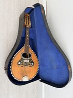 Antique Neapolitan Bowlback Mandolin Rosewood Inlay Pearloid Shell Tailpiece
