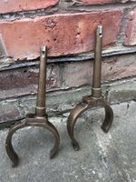 Pair of Vintage WOODEN OARS PUNTS and solid brass rowlocks  