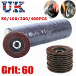 400PCS FLAP GRINDING SANDING DISCS 115mm 4.5" 60 GRIT ANGLE WHEEL