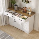 Sideboard Cabinet with Drawers Storage Buffet Cupboard 3 Door 3 Drawer White