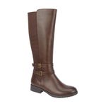 Women's Brown Knee High Boots Buckle Detail Casual Riding Boots - Size 4 5 6 7 8