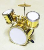 Dolls House Drum Set Kit Gold Coloured 1:12 Scale Music Instrument 548 tumdee