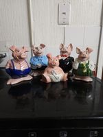 Natwest Wade Set Of 5 Ceramic Piggy Banks With Original Stoppers