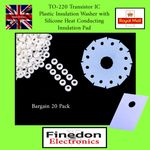 20 Qty TO-220 Transistor IC Insulation Washer with Heat Conducting Pad UK Seller