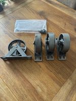 Vintage Cast Iron Wheels 4 Off including attachment screws