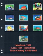 $14.85 Scott Value - 1992 MALDIVES Fish definitives Indian Ocean CV MNH NH UMM