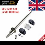 SFU1204 RM1204 250-1000mm Ball Screw End Machined +BF/BK10 + Nut Housing For CNC