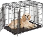 UNDERDOG 48" Metal Dog Crate Crates 2 Doors Black folding DOG CAGE