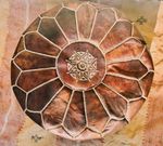 Antique Moroccan Leather handmade brown Ottoman Pouffe