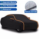 6-Layer Waterproof Car Cover Heavy Duty Cotton Lined UV Protection - Size Large