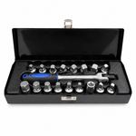Sump Plug Key Set 18pc 3/8in Drive Hex Square Triangle CrV Steel Wrench & Case