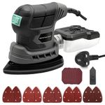 Bluemars 220W Mouse Sander, Mini Detail Sander 13000RPM with Dust Box, 3m Cable