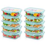 Glass Food Storage Meal Prep Containers 1040ml Pack of 10 Airtight Leakproof