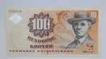 2002 Danmarks Nationalbank Denmark - 100 Kroner DKK Banknote Serial No. B 1022 H