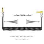 _Curly Musical Instrument Audio Guitar Cable Cord 1/4 Inch Straight-Right-angle