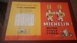 Rare 1960's Michelin Double Sided 10" x 7"  Advertising Tyre Pressures & Tyres