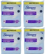 Siempre Hygiene Extra Pads 96 Individual Pads Enhanced Comfort & Protection