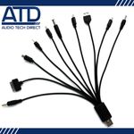 10-in-1 Multi USB Charger Universal Cable for iPhone Samsung Android Micro Mini