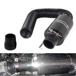 UK 3" Universal Car Cold Air Filter Feed Enclosed Induction Intake Pipe Hose Kit