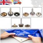 15mm Boat Cover Press Stud Snap Fasteners Screw Kit Canvas Stainless Steel 3Part