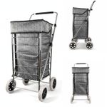 4 Wheel Shopping Trolley Bag Foldable Grocery Cart Adjustable Handle ST-FOUR-01