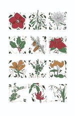 Home-Landing, “12 Florals of Christmas”, Linen union tea towel. UK.
