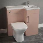 Pastille 900mm L shape Left or Right Dusty Pink Vanity Bathroom Furniture Toilet
