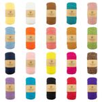 Yarnly-Premium T Shirt Yarn-200g Ball, 55m-60m 20 Col For Knitting and Crochet