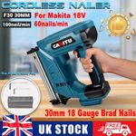 Cordless Brad Nailer Finish Nail Gun w/ 5000 Nails For Makita 18V No Battery