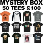 50 Mixed Mens Printed T-Shirts Mystery Bundle Wholesale Box Market Trader Tees