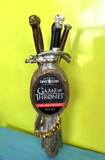 OmmeGang Game of Thrones SWORDS BEER Tap Handle FIRE & BLOOD Cooperstown NY