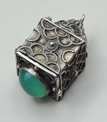 Antique Silver & Jade Sone Pill/Snuff box