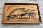 Vintage Copper Wall Art Bridge Framed Rustic Home Decor