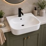 Veldeau Medway SR Semi Recesed Ceramic Basin White 503x395x300mm Brand New