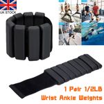 2PCS Weighted Wristbands Adjustable Wearable Wrist Ankle Weights Bracelet UK