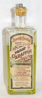Antique Glass Medicine Bottle Sweetly Scented Voilet Toilet Paraffin Hair Growth